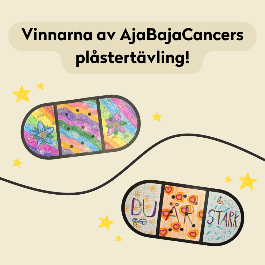 Vinnarna av AjaBajaCancers plåstertävling tillsammans med Skoljoggen.